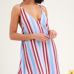 Lulu’s Set Sail Striped Tie-Back Mini Dress